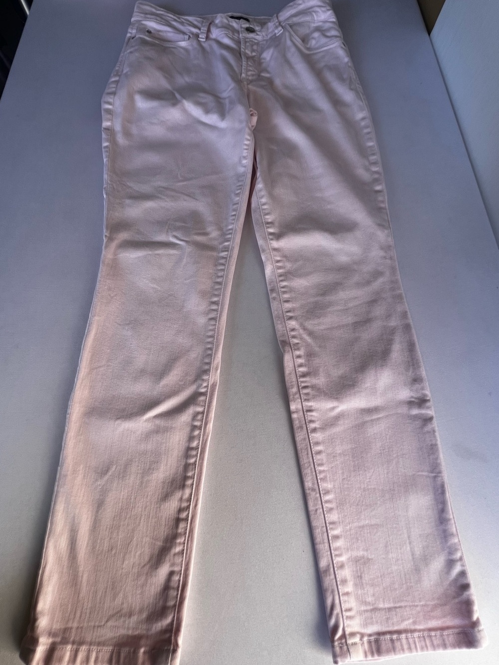 NYDJ ALINA CONVERTIBLE ANKLE JEANS STRETCH SLIM FIT PALE PINK SIZE 6